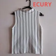 ECURY ノースリーブ ストライプトップス