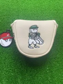 新品Malbonマルボンゴルフヘッドカバーマレットタイプ　クリーム色