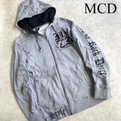 MCD Surf 89 コットン ロゴ刺繍 長袖 ジップ パーカー 大きいサイズ