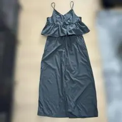 ダークグレー フリル付きキャミソールセットアップXL