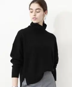 CITY ウールカシミヤ ワイドタートルネックプルオーバー ニット セーター