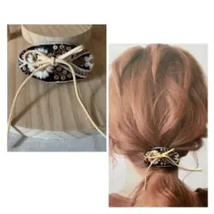 No.77 インド刺繍 ポニーフック ヘアアクセサリー