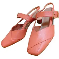 【完売 美品 2024】卑弥呼 スクエアトゥバックストラップパンプス 22.5