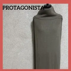 PROTAGONIST ロングニットワンピース オリーブ D美品