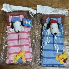 未使用　スヌーピー &ウッドストック　ティッシュカバー　２個セット