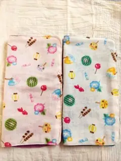 4重ガーゼハンカチ♪2枚セット♡ハンドメイド