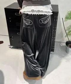 sedacle girl ヒップラインストーンベロアパンツ　M