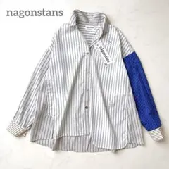 人気完売✨ タグ付き ナゴンスタンス mix-hem shirt ストライプ M