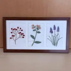 【完成品】刺繍　「庭図鑑」のフレーム④