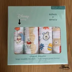 ①エイデンアンドアネイ 単品販売 おくるみ ガーゼ ディズニー プーさん