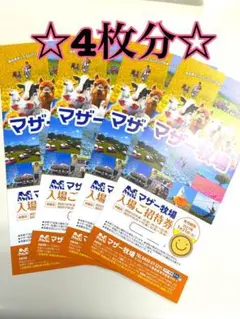 マザー牧場 入園ご招待券 4名様分 ※コメントお願いします※