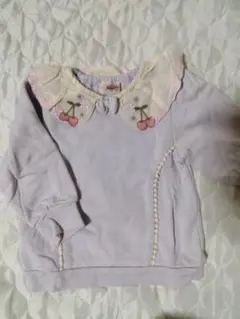 Souris 薄紫色 フリル襟 トップス 90