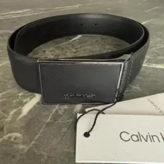 新品未使用 Calvin Klein ブラックレザーベルト