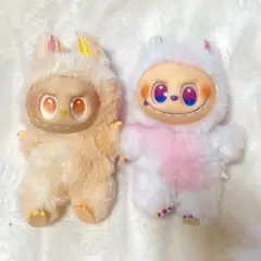 (86)2体セット ぬいぐるみ ペンダント オレンジ系 むらさき系 キーチェーン