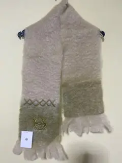 値下げ!新品】ロエベ モヘア マフラー ストール LOEWE ベージュ グリーン