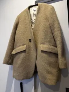 【送料込】miesrohe ノーカラーシャギービッグジャケットコート 1