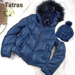 Tatras 2way ダウンジャケットラクーンファー34 ネイビー