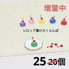 増量中 デコパーツ シロップ漬けさくらんぼ 25個 ミニチュア クリームソーダ