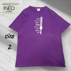 INED HOMME イネドオム Tシャツ パープル (2)