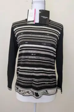 【未使用】LEONARD レオナール 黒 ボーダー L