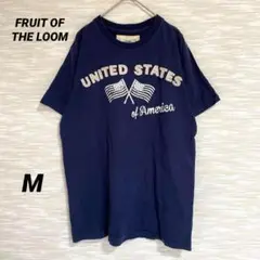 FRUIT OF THE LOOM 半袖Tシャツ【M】ロゴワッペン 0328