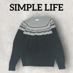 SIMPLE LIFE メンズセーター Ｖネックセーター (L) ブラック系