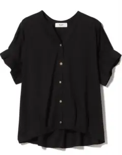 BEAMSHEART スキッパーネックカットソー ブラック