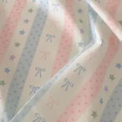 8/11限定SALE　リボン　星　コットンプリント