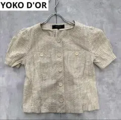yoko d'or ヨーコドール　ブラウス　ストライプ　半袖　日本製　レトロ
