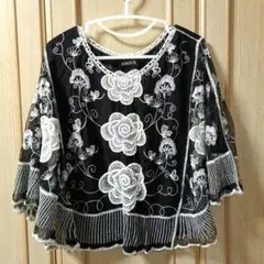 アムール　ポンチョ　プルオーバー　花柄　サイズM