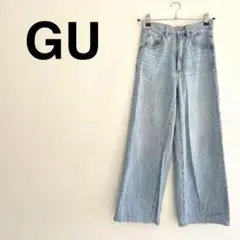 ジーユー GU ハイウエストセミワイドジーンズ パンツ S