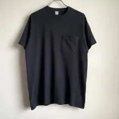 80s USA製 fruit of the loom ポケットTシャツ ブラック