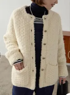 IENAイエナ 金ボタンツィーディジャケット