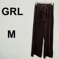 グレイル GRL ワイドパンツ【M】総ゴム 光沢感