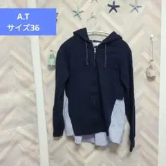 A.T アツロウタヤマ パーカー サイズ36 ネイビー