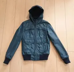 良品 HYSTERIC GLAMOUR レザージャケット ネイビー 豚革