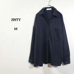 JINTY 黒　長袖シャツ　シャツ　 ポケット付き　　羽織
