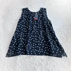新品タグ付き　パラスパレス　十日　ノースリーブブラウス　インディゴ染め　総柄