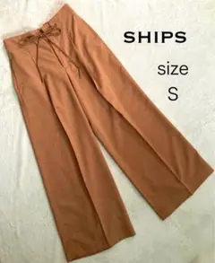 SHIPS ドローストリングウエスト ワイドパンツ S