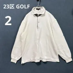 23区 GOLF スポーツ 2 M ゴルフ メンズ 長袖 ポロシャツ ホワイト