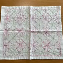 刺し子　ハンドメイド　ふきん　さくら②
