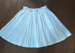 ウエストゴムプリーツミニスカート白内側パンツ付