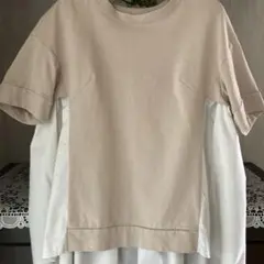 trois ベージュ 半袖Tシャツ フレアデザイン