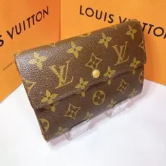 99ルイヴィトン モノグラム 茶色 長財布 エテュイパピエ インターナショナル