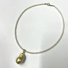真珠 バロック 留具 K18 ベビーパール ペンダント ネックレス SN1947
