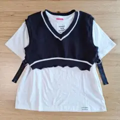 ラブラビ LOVE RABBY 130 Tシャツ ベスト セット 白 黒