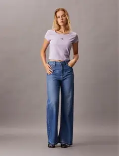 正規品calvin klein jeans high rise wide leg
