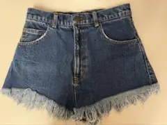 【美品】【値段交渉⭕️】Moussy フリンジデニムショートパンツ 濃紺
