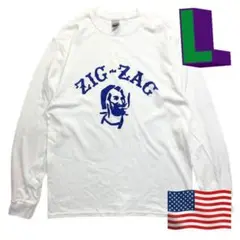 ⭐️新品未使用　ZIG-ZAGジグザグ　ロンT　L　ホワイト　長袖Tシャツ
