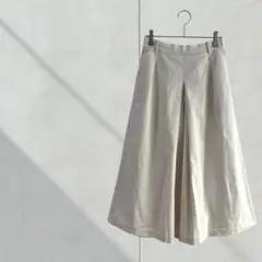 3461【アクアガレージ】リネンガウチョパンツ　麻　ワイド　ウエストゴム　M